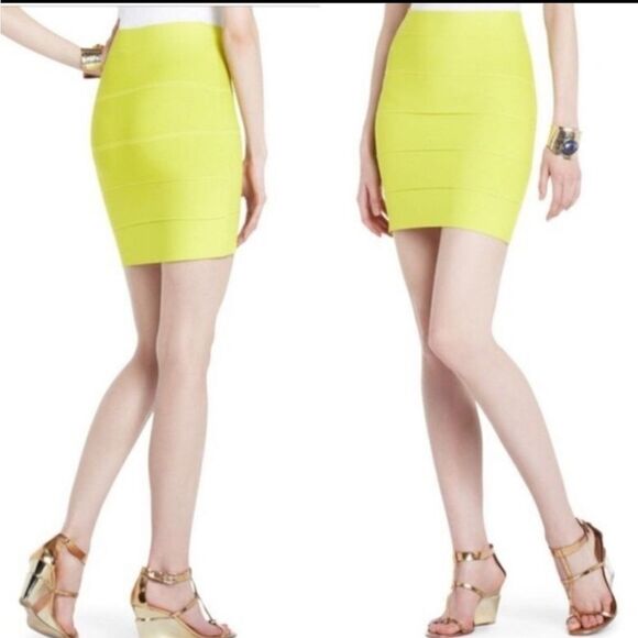 BCBGMAXAZIRA XS lime green bandage skirt💚💛 - Picture 7 of 7